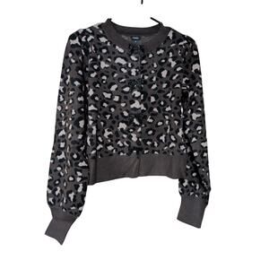 Express Women's Bow Cardigan Brown Animal Print Size L